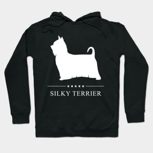 Silky Terrier Dog White Silhouette Hoodie